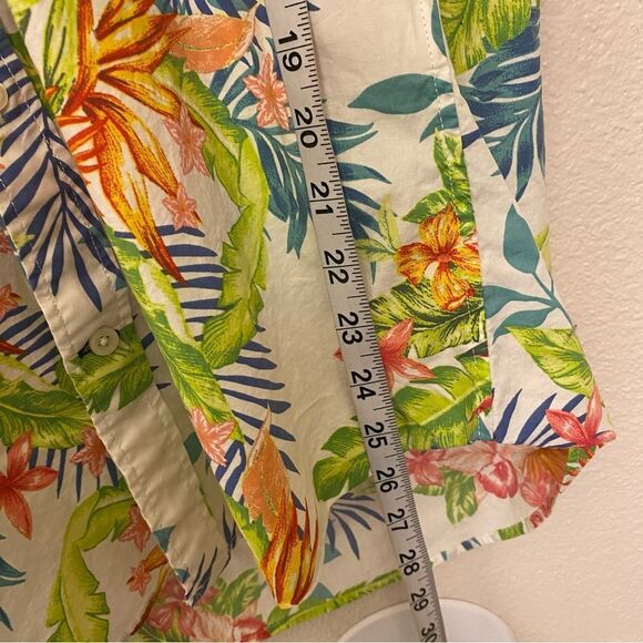 Gap Button Down short sleeve Hawaiian tropical print stretch poplin shirt L - Picture 6 of 8